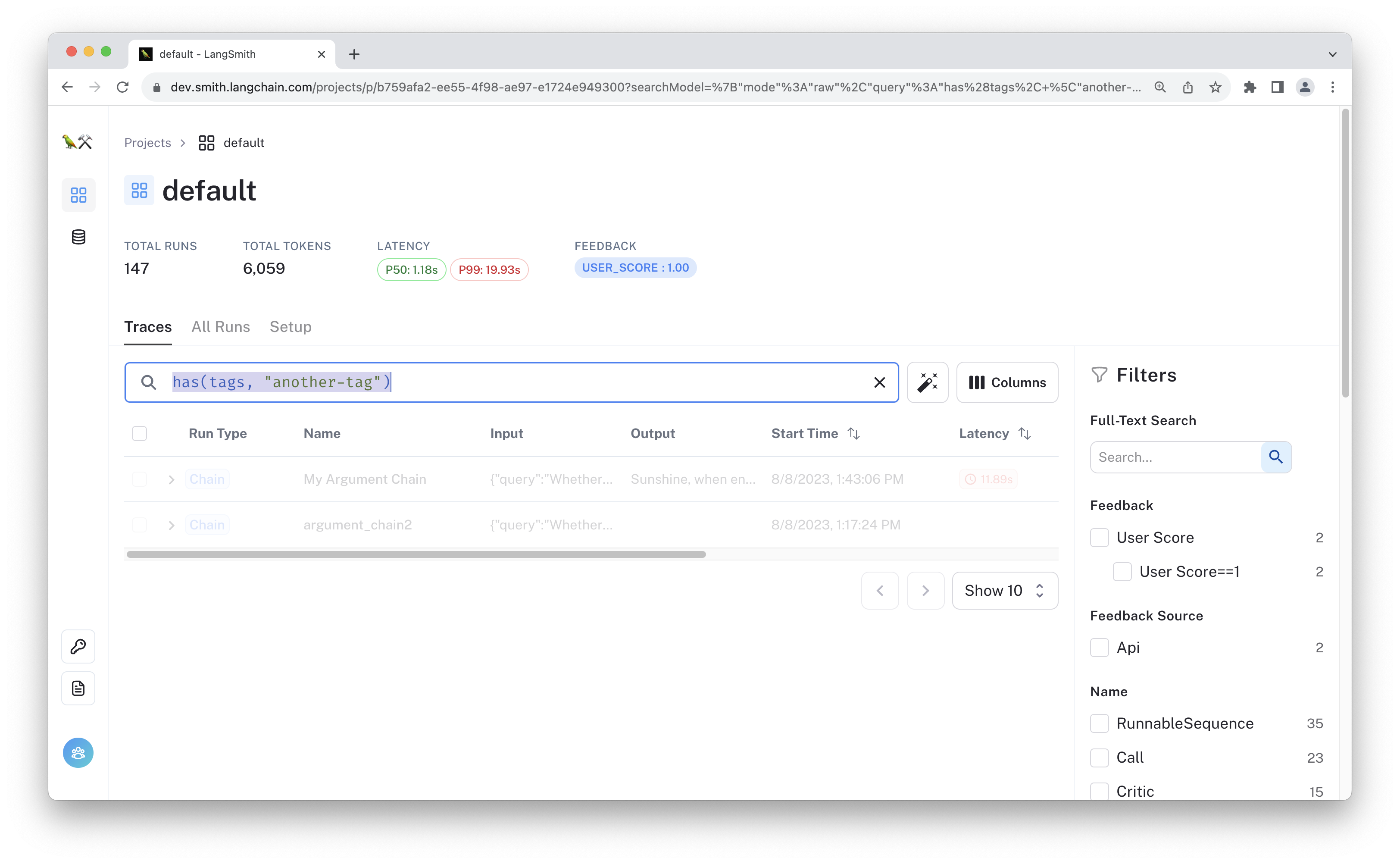 Filtering Tags